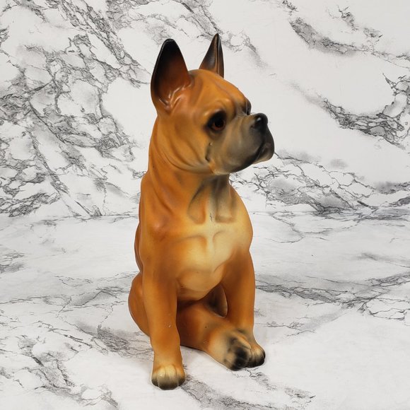Boxer Dog Porcelain Hand Painted Figurine Mid Century - Picture 6 of 9